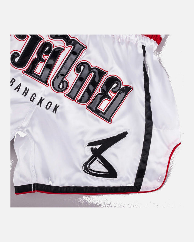 Shorts de Muay Thai 8 WEAPONS Bangkok – Blanc/Noir