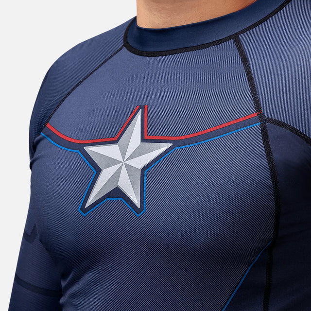 Rashguard Marvel Captain America Długie Rękawy – Niebieski