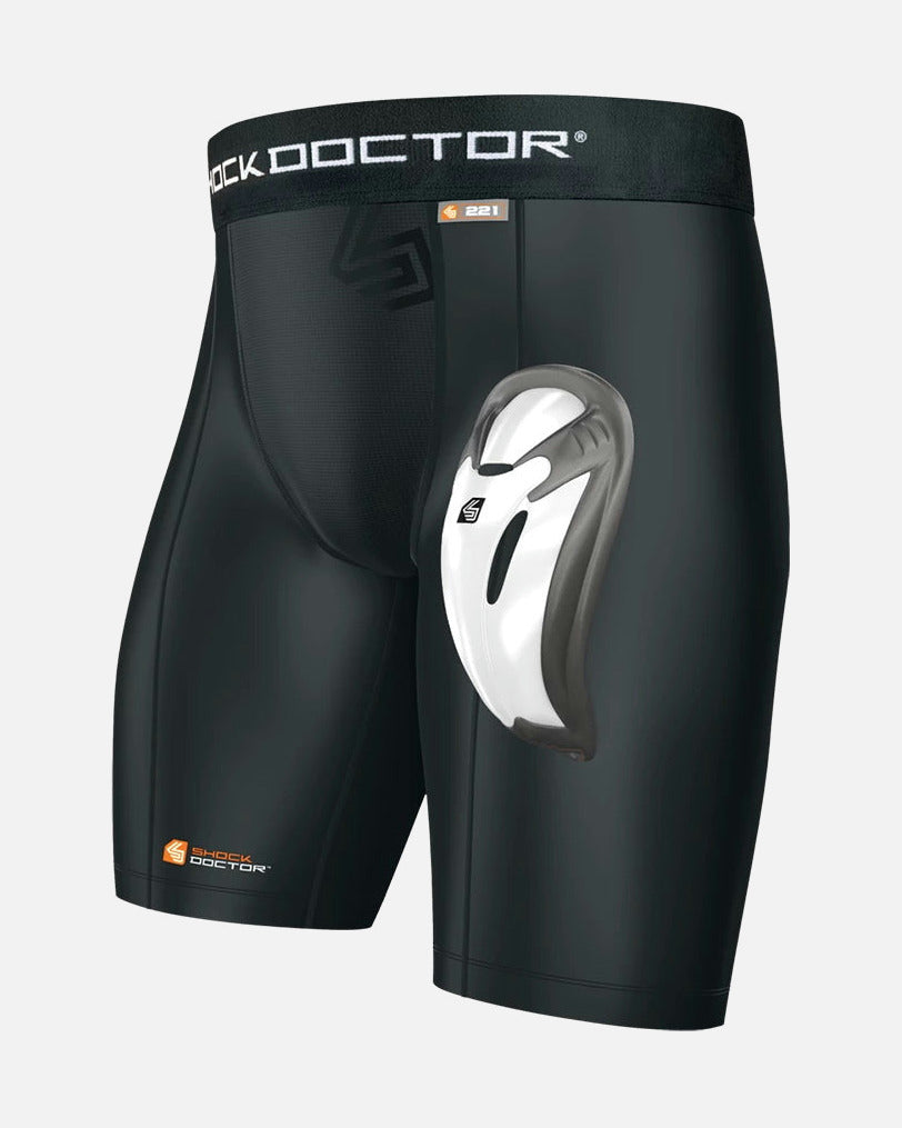 Shorts de compression Shock Doctor Bioflex – Noir/Blanc