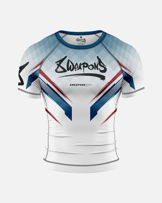 Rashguard 8 WEAPONS Shift – Blanc/Marine/Rouge
