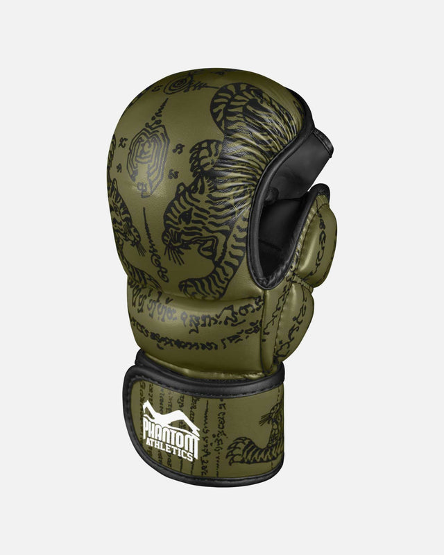 Gants de sparring MMA Phantom Athletics Muay Thai – Vert militaire