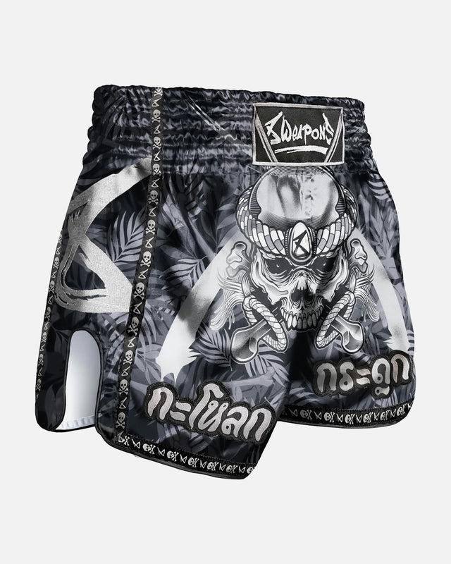 Pantalones de Muay Thai 8 WEAPONS Bone Island – Negro