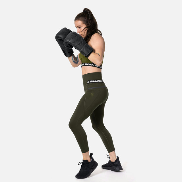Leggings Hayabusa High Rise 3/4 Donna – Verde oliva