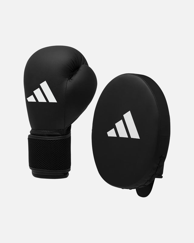 Gants de boxe Adidas Kit 2 – Noir/Blanc