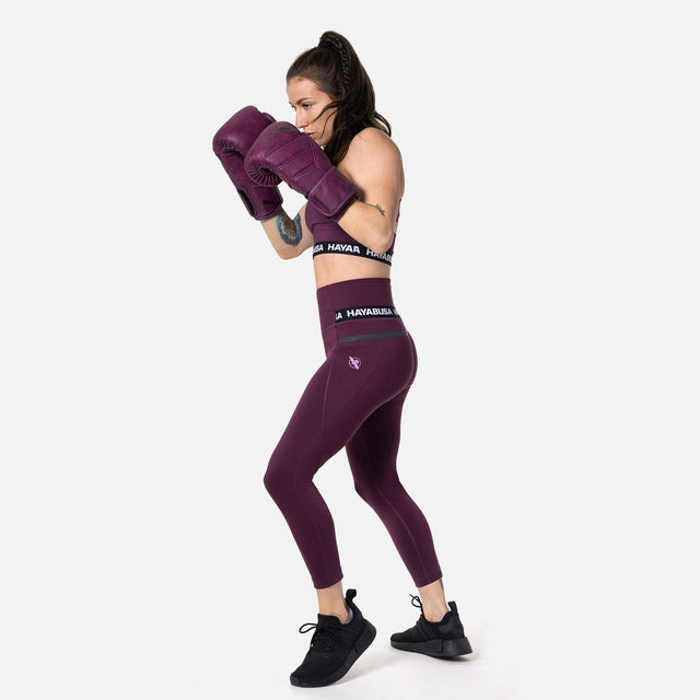 Hayabusa Leggings High Rise 3/4 Damen – Wein