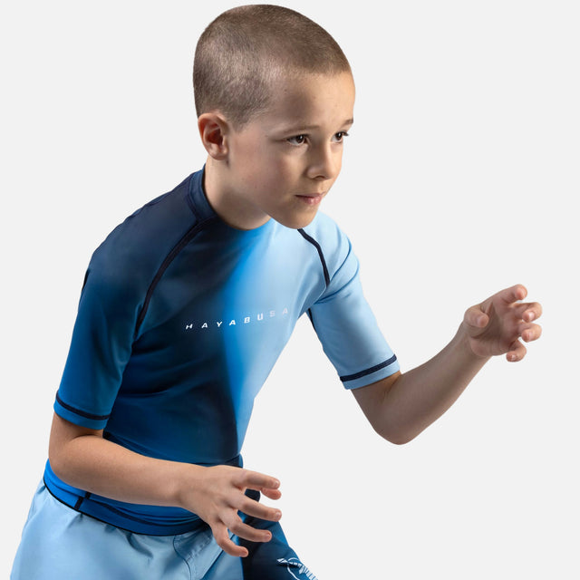 Hayabusa Rashguard Apex Nova Kurzarm Kinder – Blau