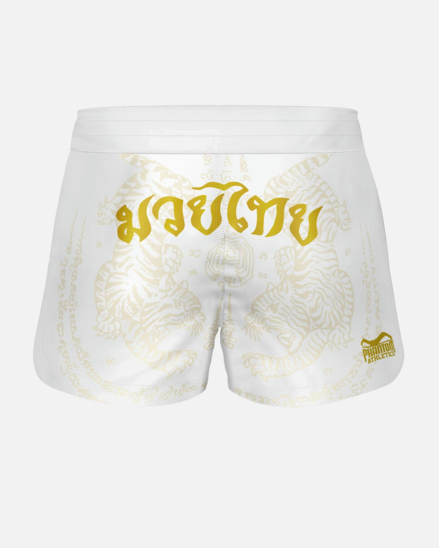 Shorts de Muay Thai Phantom Athletics Fusion – Blanc/Or