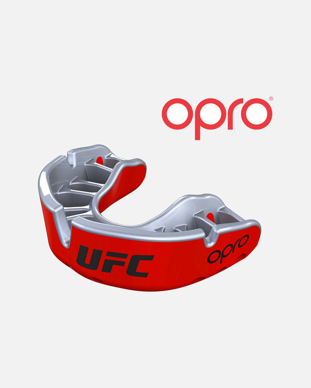 OPRO Mundschutz Gold – Rot Metallic/Silber
