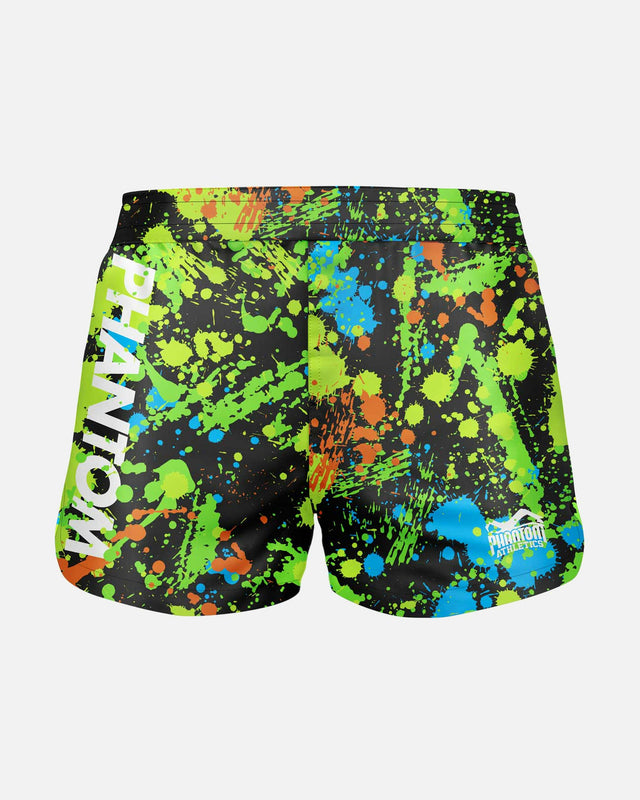 Shorts de MMA Phantom Athletics Fusion Splatter – Noir/Néon