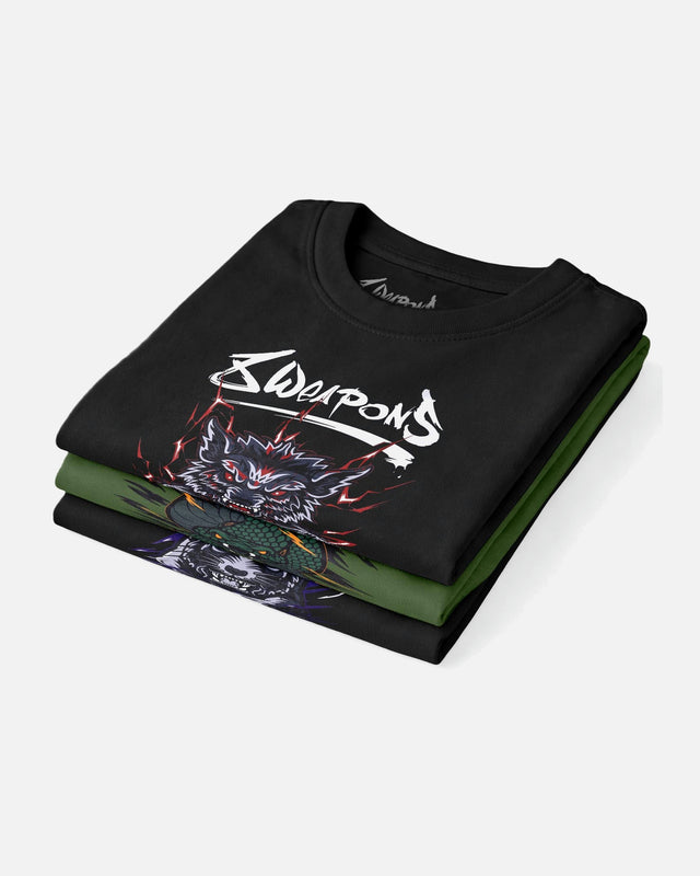 Camiseta 8 WEAPONS Beastial Wolf – Negro/Rojo
