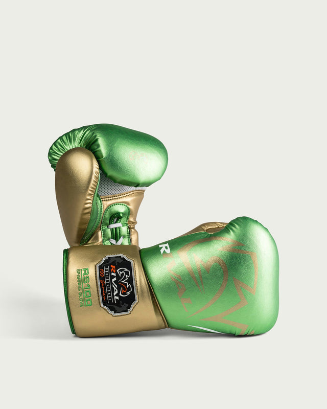 Rival Bokshandschoenen RS100 Pro Sparring - Groen/Goud