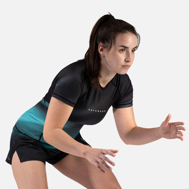 Rashguard Hayabusa Apex Nova – Manica corta donna – Petrolato