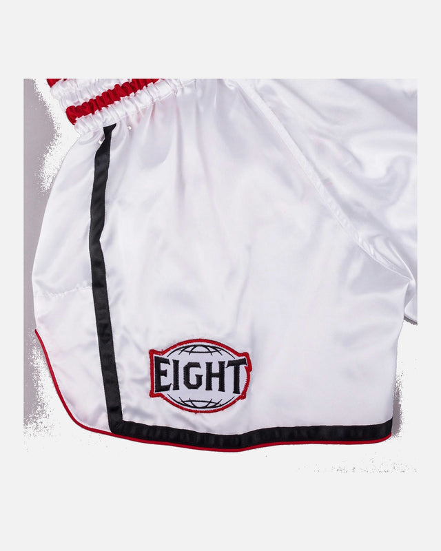 Shorts de Muay Thai 8 WEAPONS Bangkok – Blanc/Noir