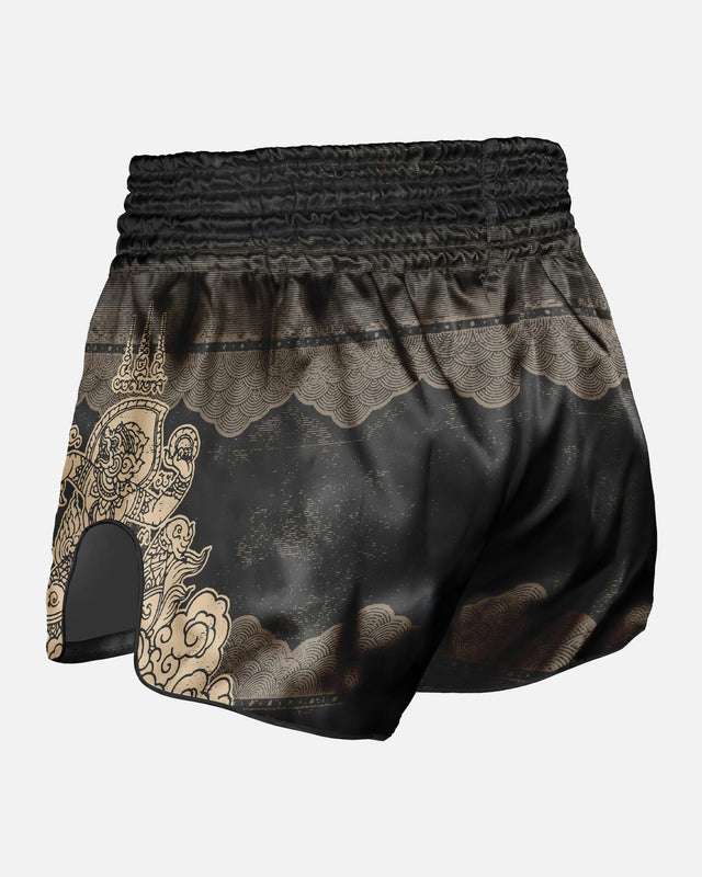 8 WEAPONS Muay-Thai-Shorts Hanuman – Schwarz/Gold