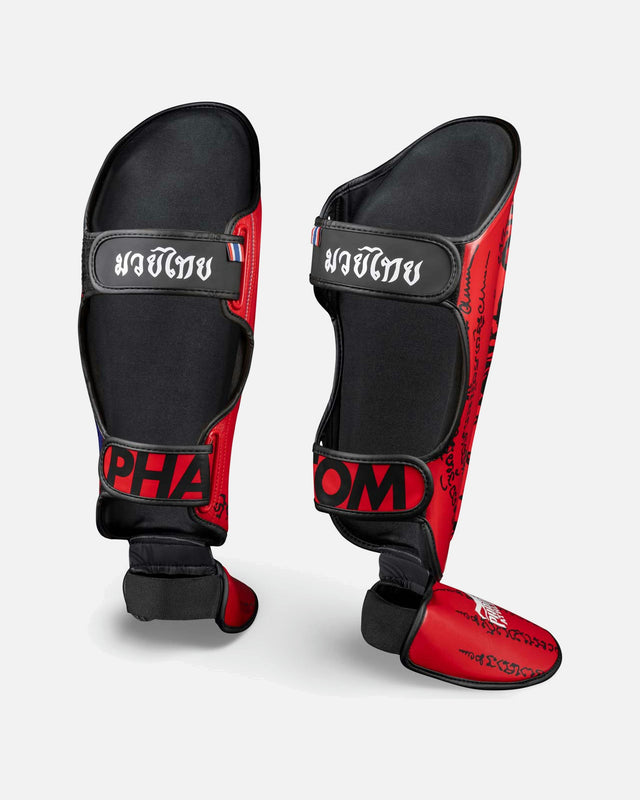 Protège-tibias Phantom Athletics Muay Thai – Rouge