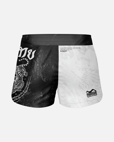 Pantaloni scurți Muay Thai Phantom Athletics Fusion – Negru/Alb