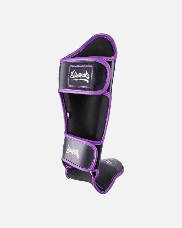 8 WEAPONS Schienbeinschoner Beastial Panther – Schwarz/Lila