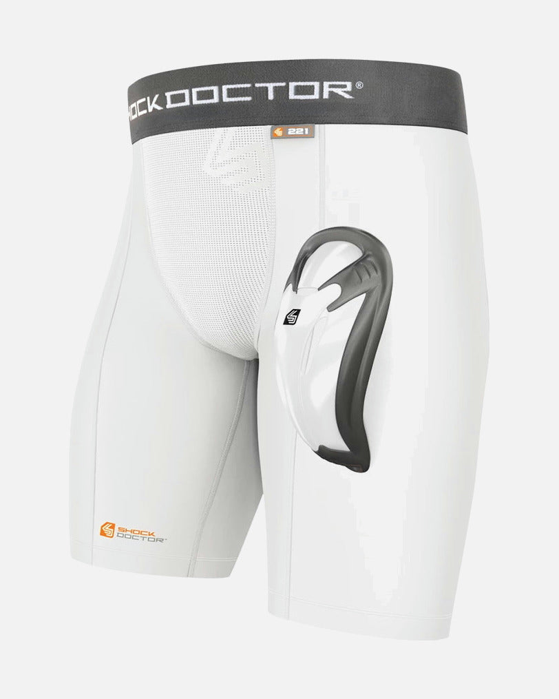 Shorts de compression Shock Doctor Bioflex – Noir/Blanc