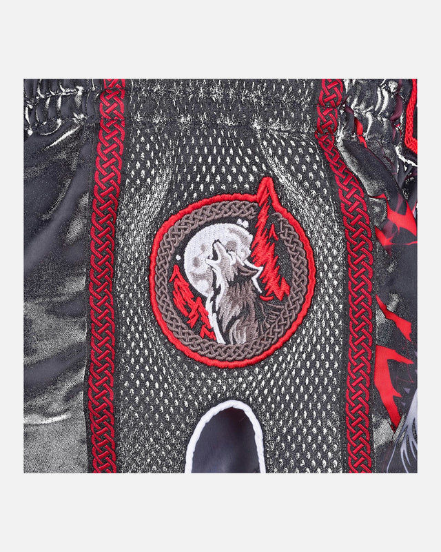 8 WEAPONS Muay Thai Shorts Beastial Wolf - Zwart/Rood