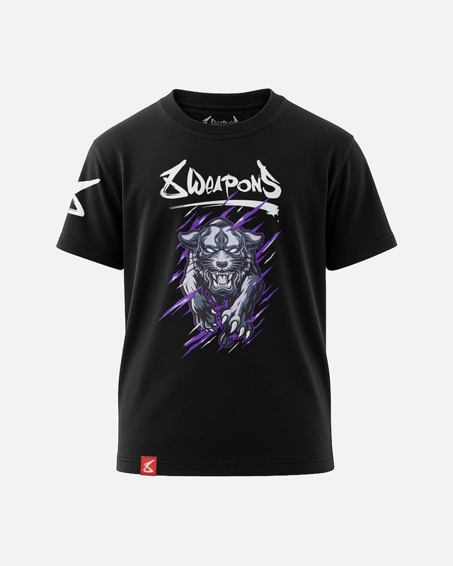 T-shirt 8 WEAPONS Beastial Panther – Nero/Viola