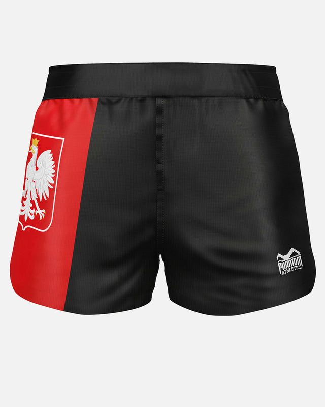 Pantaloncini MMA Phantom Athletics FUSION-R Team Poland – Nero/Rosso/Bianco