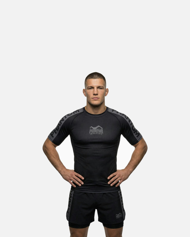 Rashguard Phantom Athletics EVO Apex Maniche Corte – Nero/Grigio
