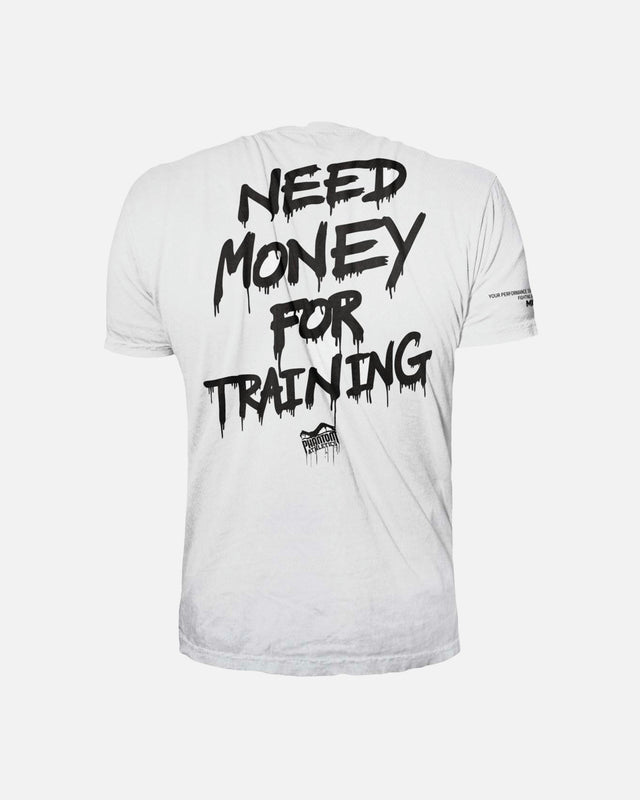 T-shirt d'entraînement Phantom Athletics EVO Need Money For Training – Blanc