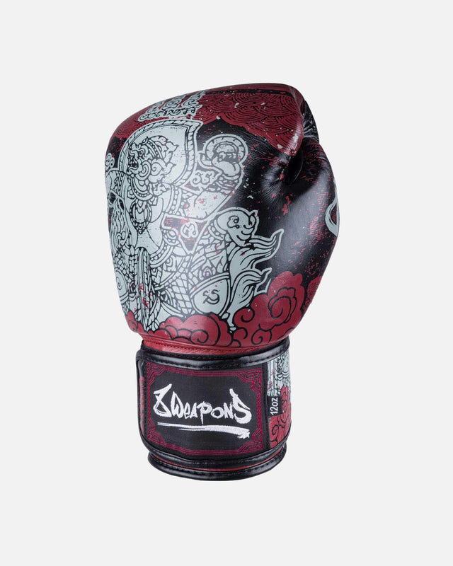 8 WEAPONS Boxhandschuhe Hanuman Yant – Schwarz/Rot