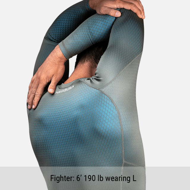 Rashguard Hayabusa Fusion Manga Larga – Gris/Aqua