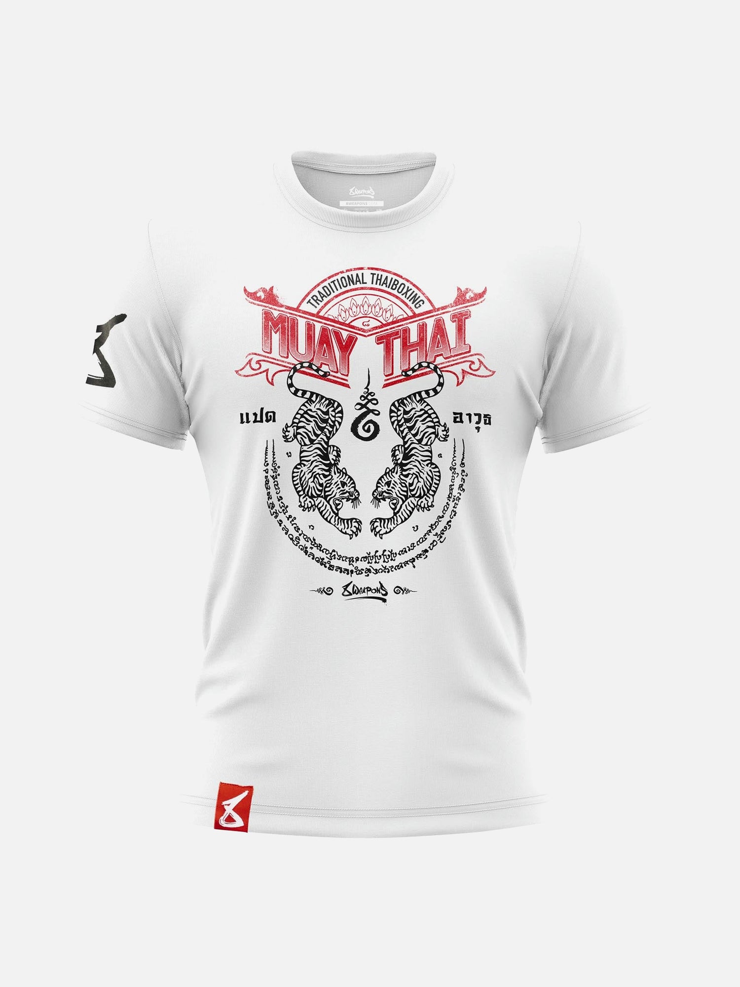 8 WEAPONS T-Shirt Sak Yant Tigers – White