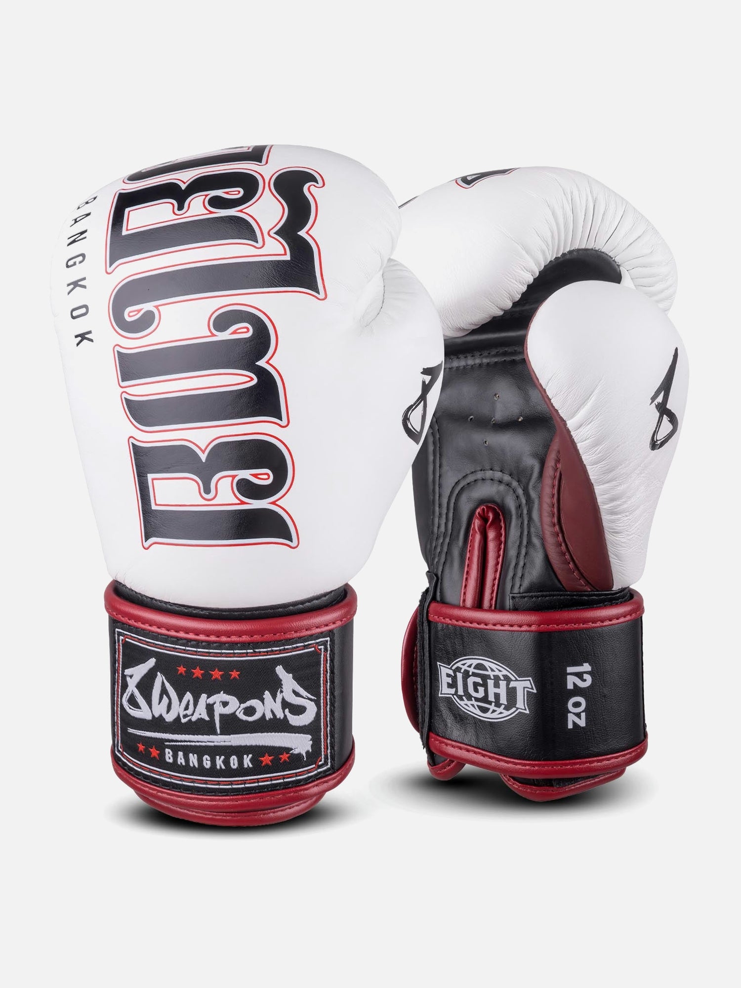 8 WEAPONS Boxhandschuhe Bangkok – Weiß/Schwarz