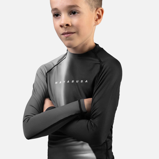 Hayabusa Rashguard Apex Nova Lange Ärmel Kinder – Schwarz