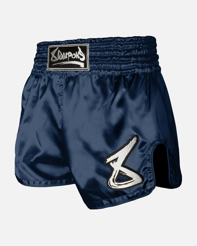8 WEAPONS Muay Thai Shorts Strike - Donkerblauw/Wit