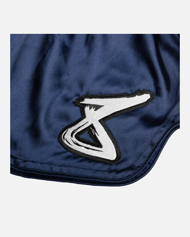8 WEAPONS Muay Thai Shorts Strike - Donkerblauw/Wit