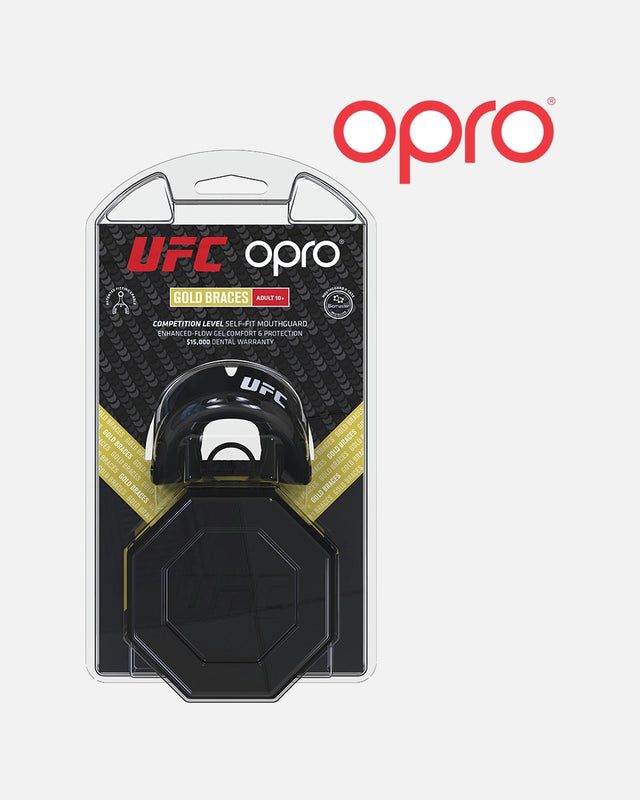 OPRO Mouthguard Gold Braces - Black