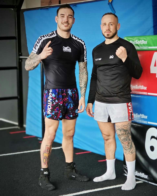 Shorts de MMA Phantom Athletics Fusion Splatter – Bleu