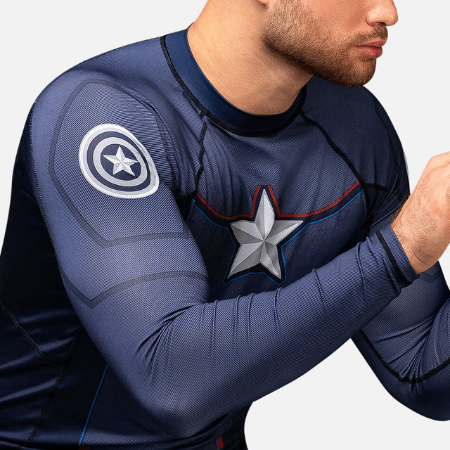 Rashguard Marvel Captain America Długie Rękawy – Niebieski