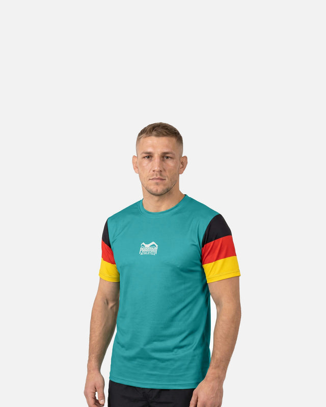 T-shirt da allenamento Phantom Athletics EVO+ Germany – Turchese/Nero/Rosso/Oro