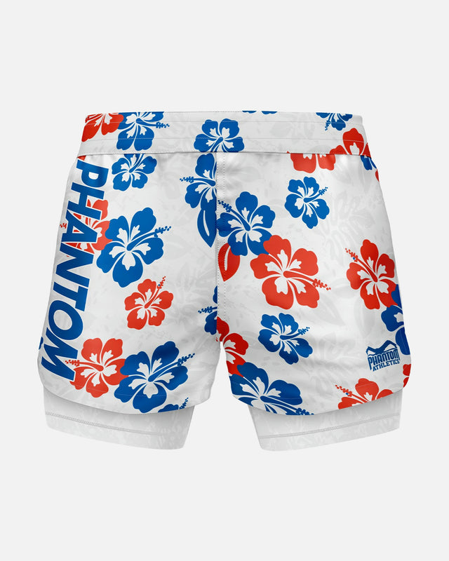 Shorts de MMA Phantom Athletics Fusion 2in1 – Blanc/Bleu/Rouge