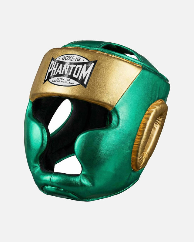 Casco de boxeo Phantom Athletics Mexico Full Face – Verde/Oro