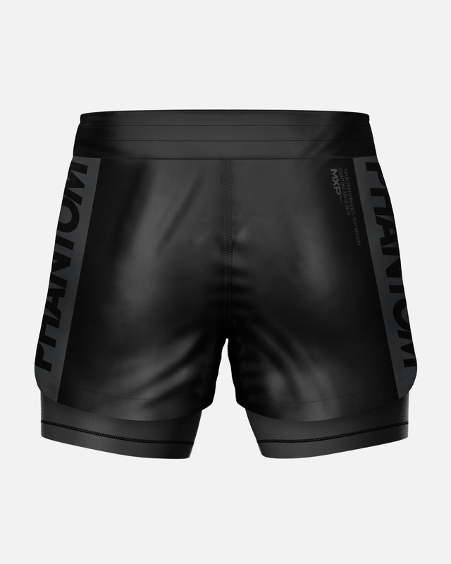 Phantom Athletics Kompressionsshorts Fusion 2in1 Apex – Schwarz/Grau