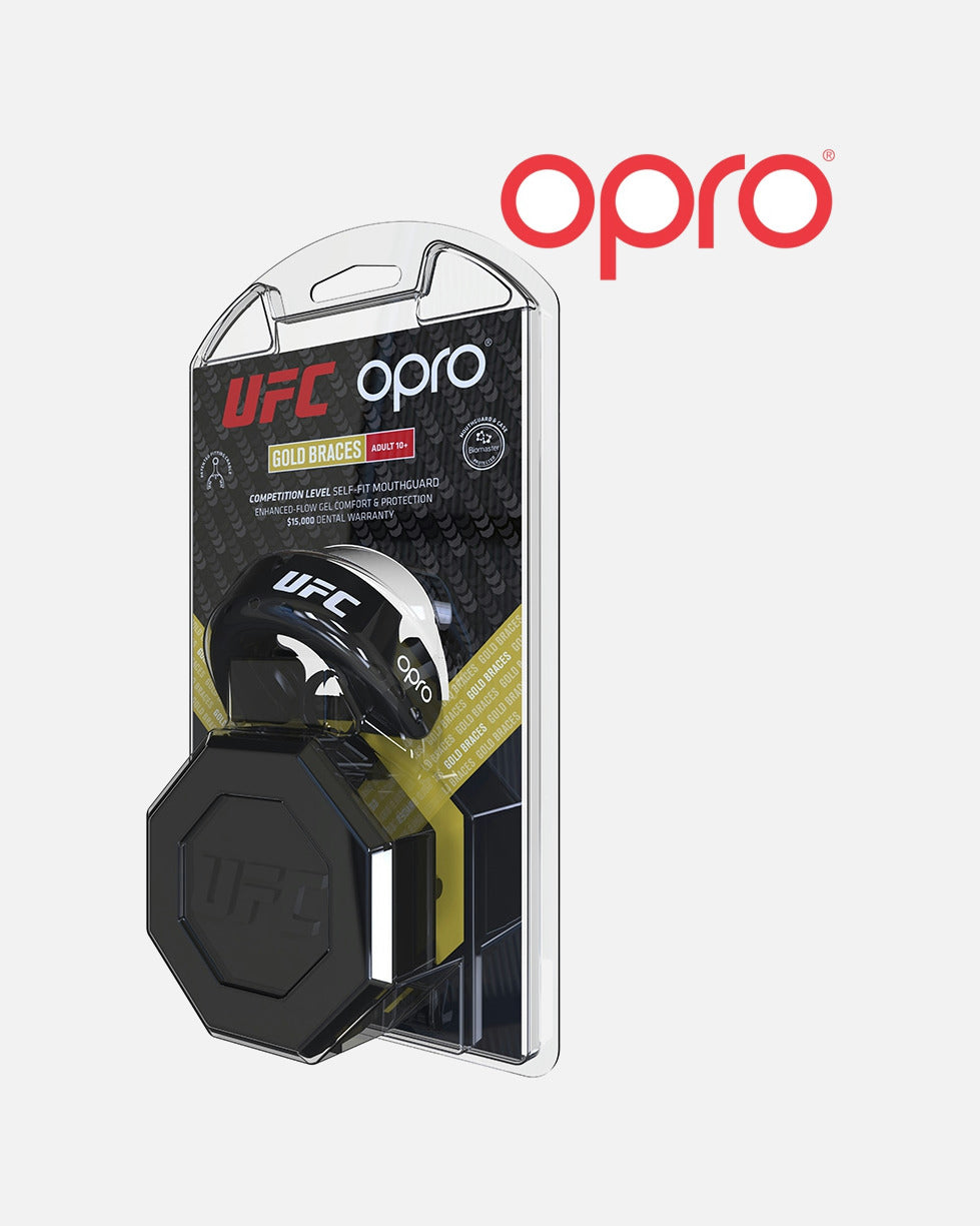 OPRO Mouthguard Gold Braces - Black