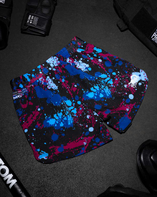 Shorts de MMA Phantom Athletics Fusion Splatter – Bleu