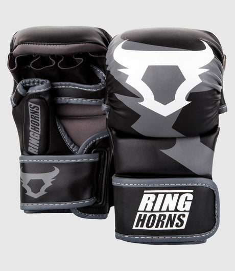 Guantes de MMA Ringhorns Charger Sparring – Negro/Gris/Blanco