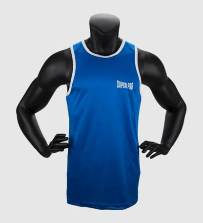 Super Pro Boks Tank Top Club - Blauw/Wit - T-Shirt