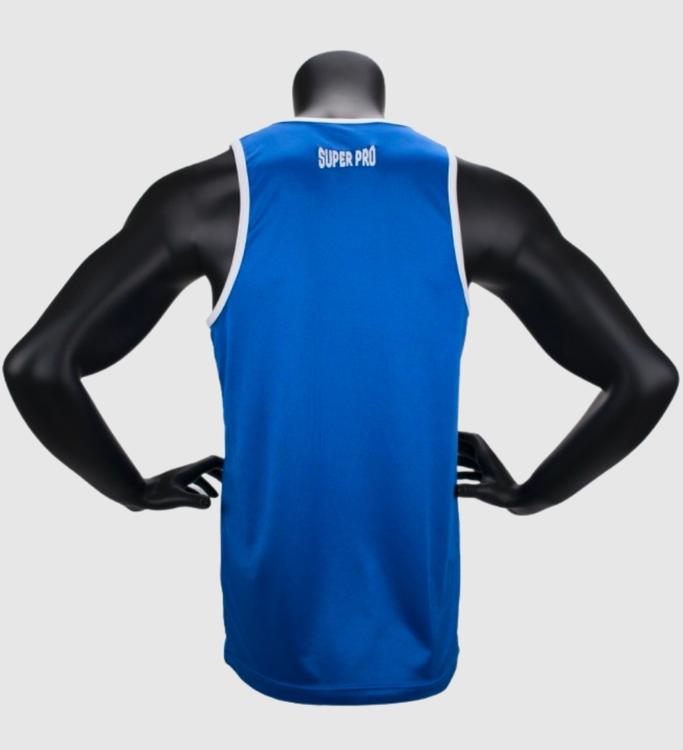 Super Pro Boks Tank Top Club - Blauw/Wit - T-Shirt