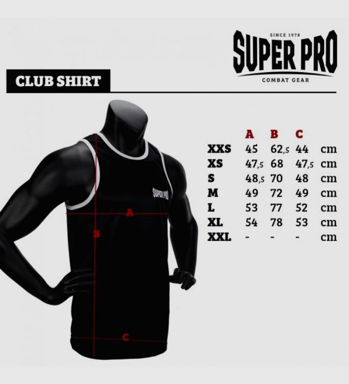 Super Pro Boks Tank Top Club - Blauw/Wit - T-Shirt