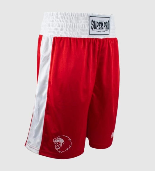 Super Pro Boksbroek Club - Rood/Wit - Shorts