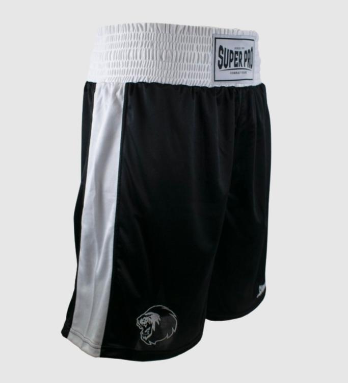 Super Pro Boksbroek Club - Zwart/Wit - Shorts