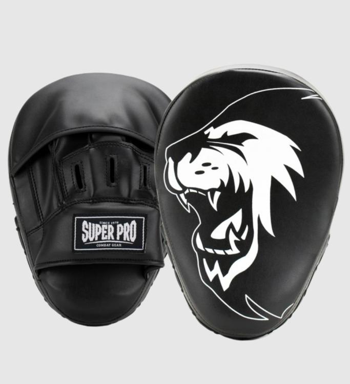 Super Pro Handpads Curved Kunstleer - Zwart/Wit - Trap & Stootkussens